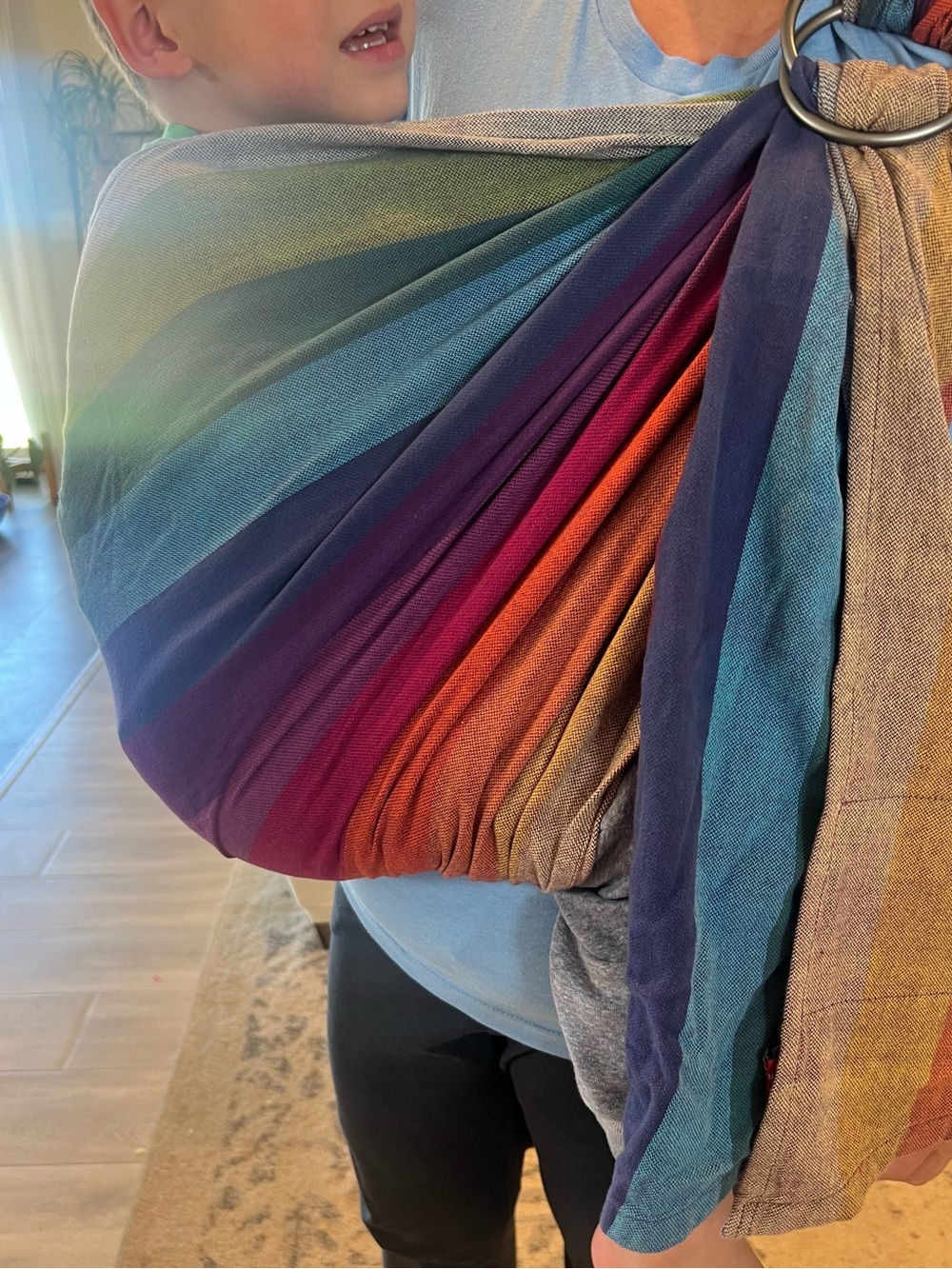 Woven Multicolor Rainbow Girasol Ringsling - Picture 2 of 3